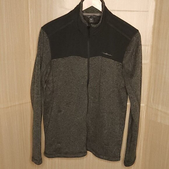 Eddie Bauer Other - Eddie Bauer Green Grey Fleece Lined Full Zip Jacket Large